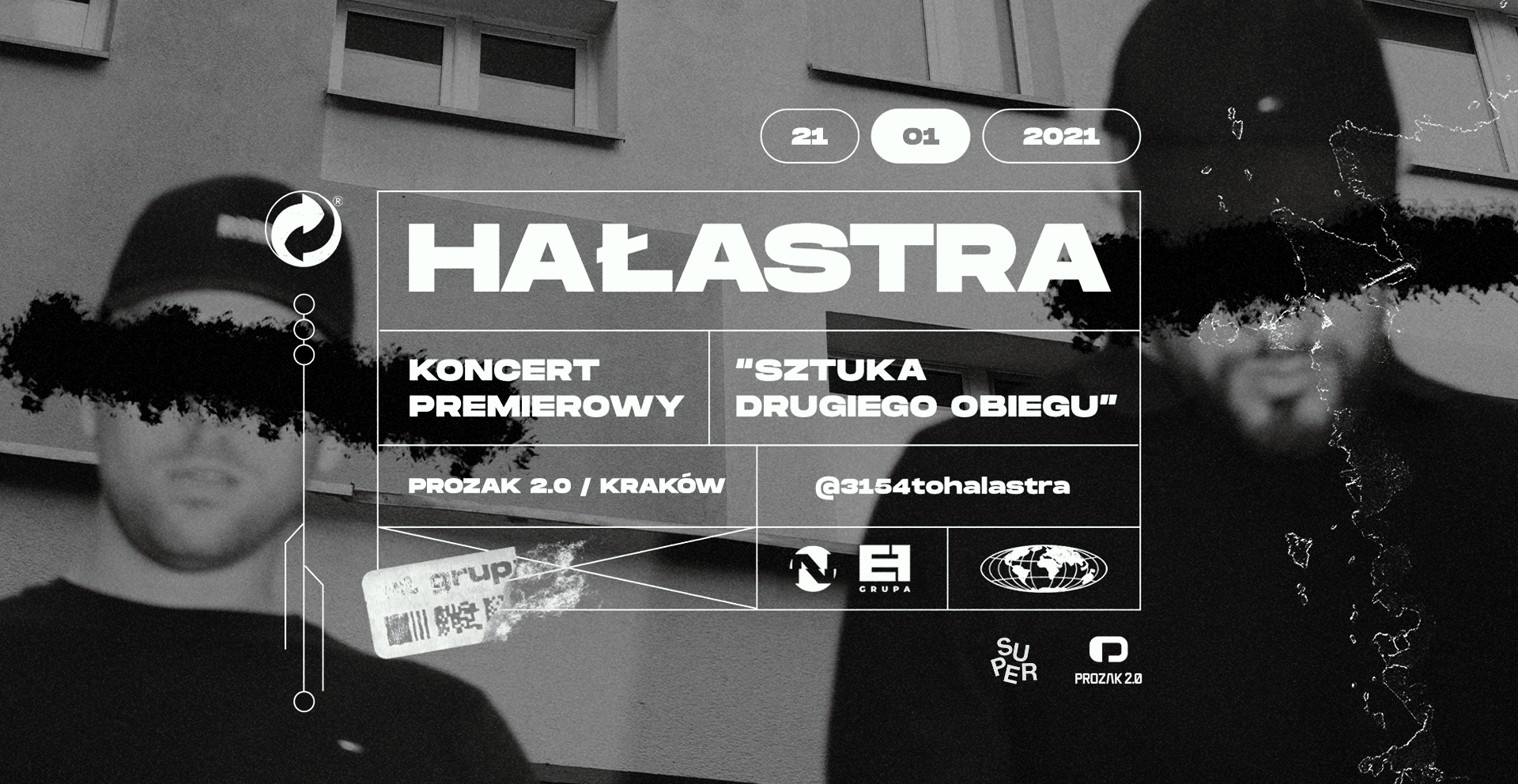 HAŁASTRA "SZTUKA DRUGIEGO OBIEGU" / KRAKÓW / PROZAK 2.0 21.01.2022 bilety